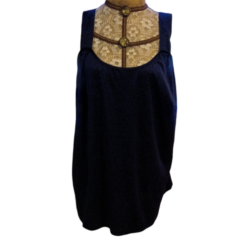 Chelsea Studio navy chiffon tank top